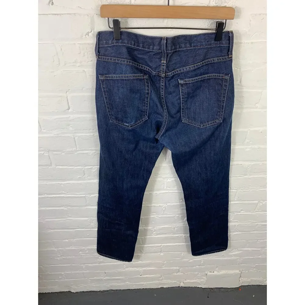 Bonobos Men's Mid Rise Straight Leg Jeans Dark Wash Denim Blue Size 31/30